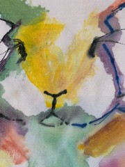 Vintage 90s Single Stitch T Shirt Hand Painted Watercolor Brush Work Rabbit