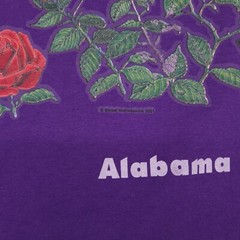 Vintage Graphic Tee Shirt Extra Large Purple Roses Butterfly Alabama Fruit Loom