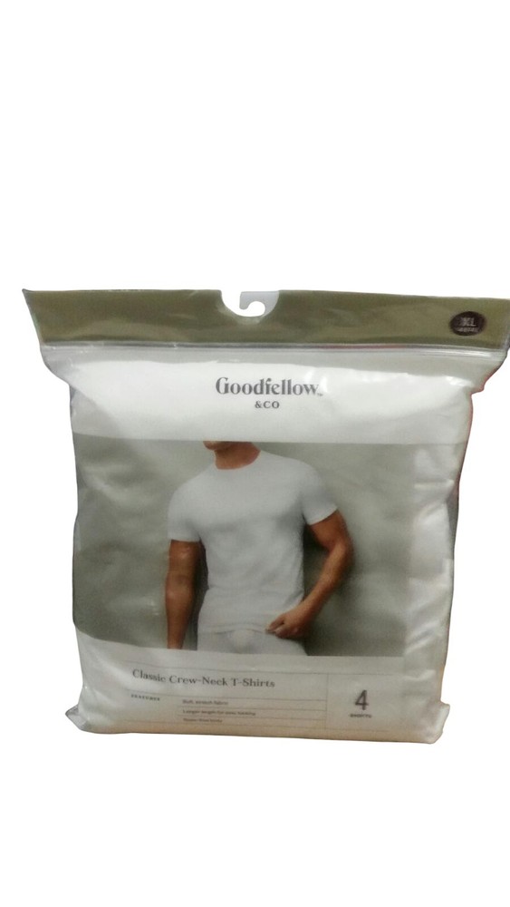 Goodfellow & Co. Men’s 4-pack of White Classic Crew-Neck T-shirts in size XL