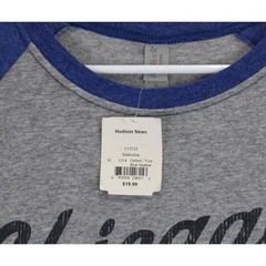 Jezees Blend Chicago Windy City Baseball T-Shirt Mens XL Gray Blue Raglan