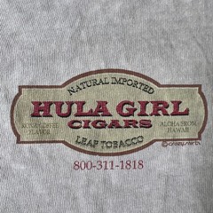 Hula Girl Tabacco Cigars Shirt Kona Coffee Dyed Single Stitch 2XL Distressed Vtg