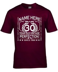 30th Birthday T-Shirt Personalise with Name Age Year Ideal Birthday Gift T-Shirt