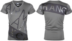 ARMANI EXCHANGE Grey BIAS Short Sleeve Slim Fit Designer V-NECK T-shirt NWT
