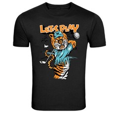 Lets Play Tiger Golfer Funny Golf Sports Graphic T-Shirt
