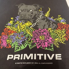 Primitive T-Shirt Men’s 2XXL Reflective Putbull In Flowers Black Short Sleeve-T