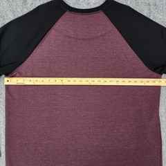 Orvis Shirt Mens XL Burgundy Black Raglan Sleeve Lined Crew Outdoor Pullover