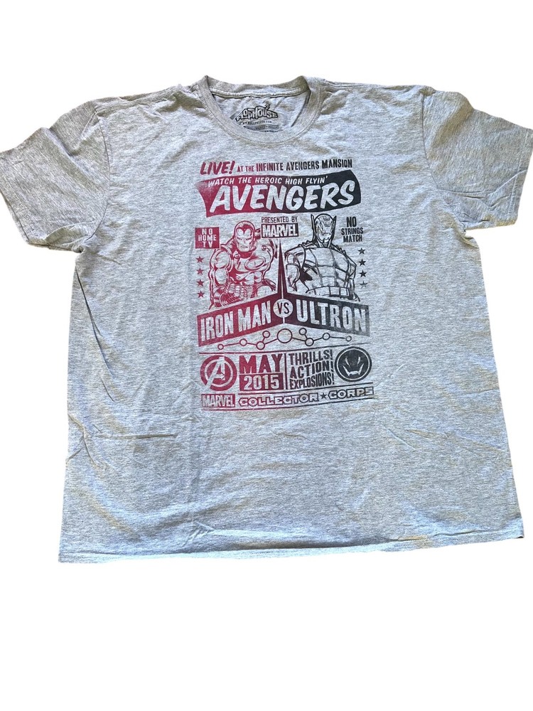 Marvel Avengers Collector Corps T-Shirt 2XL Captain America & Ultron Exclusive