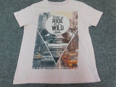 Take a ride on the wild side Mens T shirt M pink graphic logo regular