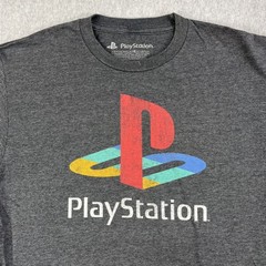 Playstation Classic T Shirt Mens Medium Gray Poly Blend Gamer System
