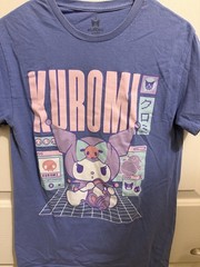 Kuromi Sanrio Kawaii Blue Graphic Short Sleeve T-Shirt S