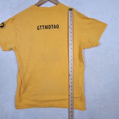 Vintage Rat On Bike T-Shirt Gildan Heavy Cottton Big Logo Graffiti Yellow Size M