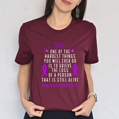 Dementia Awareness Month Butterfly Warrior Alzheimers Cancer T-Shirt