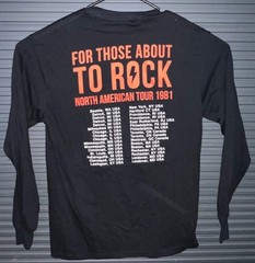 AC/DC Long Sleeve Tour Shirt For Those About To Rock Mens Medium Graphic