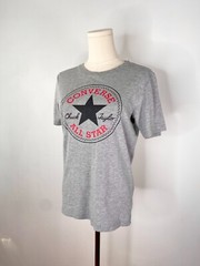 Converse Crew T-Shirt ALL STAR CHUCK TAYLOR Light Gray Size L age 12-13