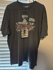 Reebok Chicago Blackhawks NHL Stanley Cup Champions 2015 Mens XL Grey T-Shirt