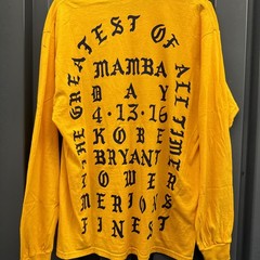 I Feel Like Kobe Long Sleeve Shirt Mens Large Yellow Mamba Day Kanye West Ye