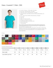 Hanes Essential-T 100% Cotton Crewneck T-Shirt Style 5280 Sizes S-5XL Unisex