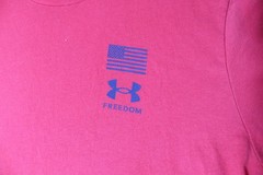 Under Armour Freedom Men’s Large Red Graphic T-Shirt Loose Fit US Flag