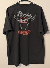 Tee Luv Men’s XL Black Coors Banquet Rodeo Graphic T-Shirt Cotton Crew Neck