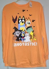 Bluey Fangtastic Orange Fall Halloween Long Sleeve T Shirt Mens M Womens L NWT