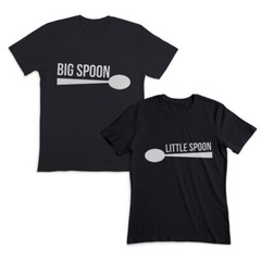 Valentines Day Couples Matching Outfits Big Spoon Little Spoon Cotton Red
