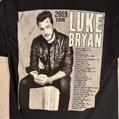 A1 Luke Bryan 2019 Tour Promo Shirt Adult Small Black Country Music Mens