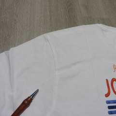 JOHNNIE-O Mens M MEDIUM T SHIRT WHITE BLUE ORANGE DALE 2.0 GOLF