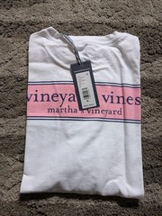 NWT Vineyard Vines Shirt Men’s Medium White Short Sleeve Box Logo Tee $45