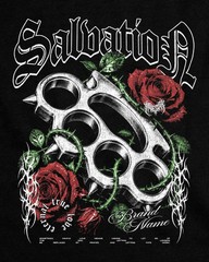 Gothic Rose Brass Knuckle Graphic T Shirt Vintage Streetwear Tee Unisex