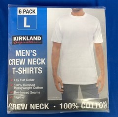 Kirkland Signature Men’s Crew Neck 6-Pack T-Shirts – Choose Color & Size – NEW