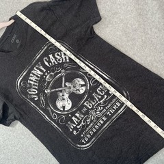 Johnny Cash Mens T Shirt Large L Short Sleeve Graphic Logo Gray Man In Black