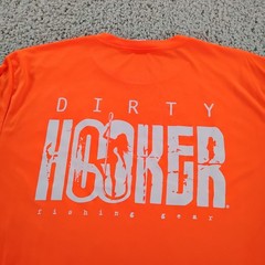 Dirty Hooker Shirt Mens Large Orange Performance Fishing Beach Beer Outdoor A9