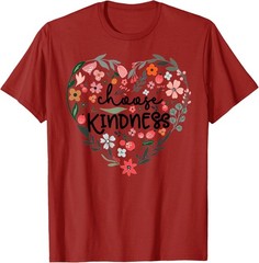 Choose Kindness Floral Heart Be Kind Inspirational Unisex T-Shirt