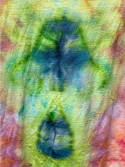 Hand-Dyed Mushroom Tie Dye Tee in Green and Blue