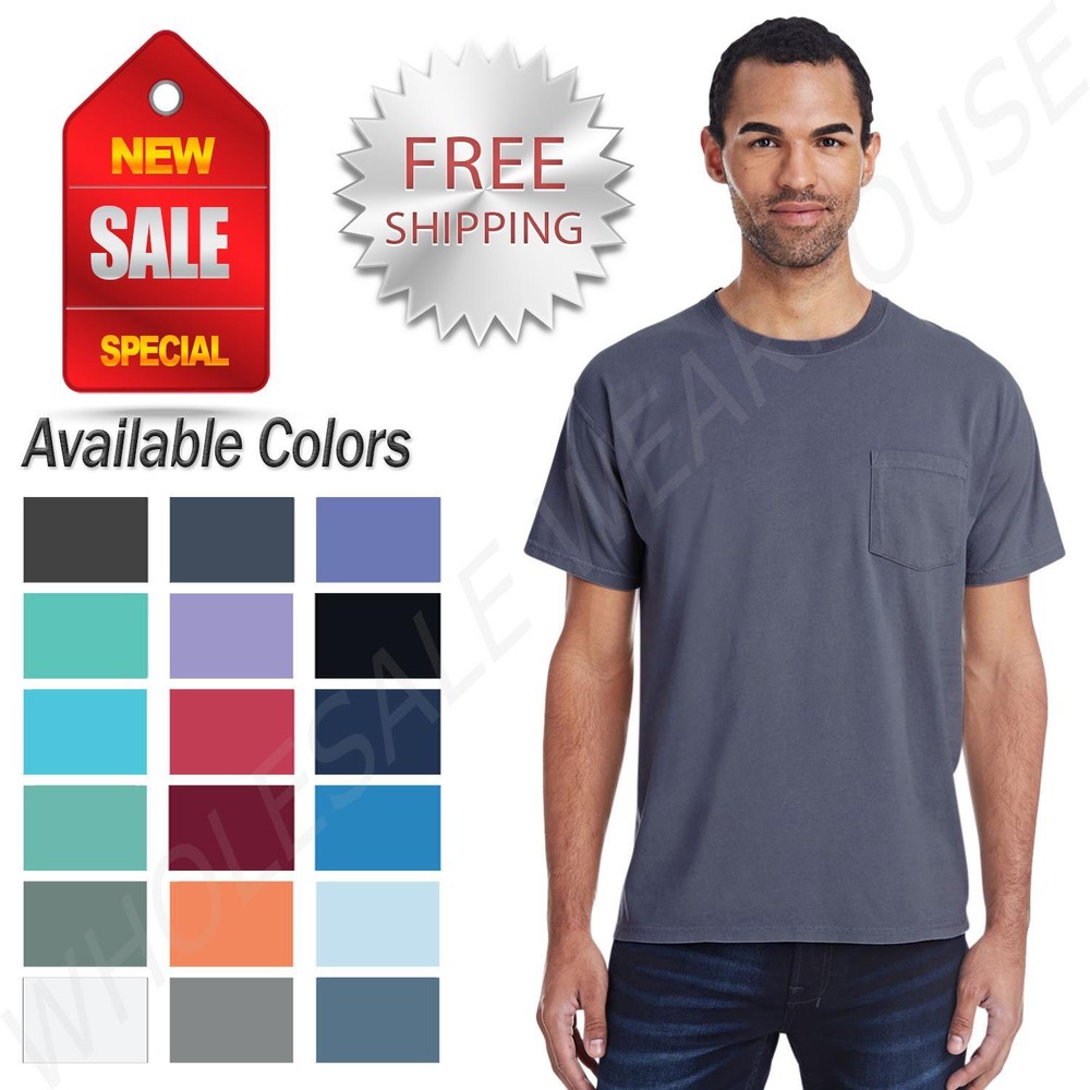 Hanes Mens ComfortWash 100% Cotton Garment-Dyed Pocket T-Shirt GDH150