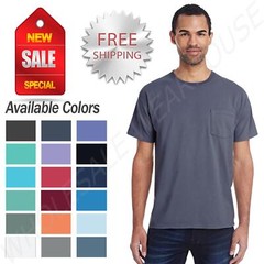 Hanes Mens ComfortWash 100% Cotton Garment-Dyed Pocket T-Shirt GDH150