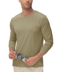 Men’s UPF 50+ Long Sleeve Shirts Sun Block Fishing Casual Sport Workout T-Shirts