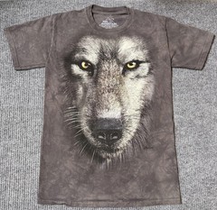 The Mountain Shirt Mens Small Wolf Face Graphic Tie Dye Gray Nature Animal