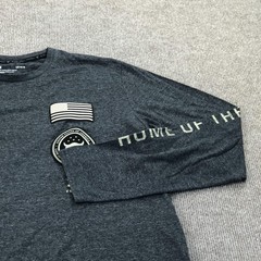 Under Armour Shirt Mens Large Gray Freedom USA Flag Long Sleeve Tagless Tee