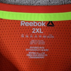 Reebok Shirt Men 2XL Orange Dont Just Stand There Graphic Short Sleeve Athletic