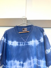 Russell Athletic Pro Cotton Tie Dye T Shirt Blue White Made in USA Size L