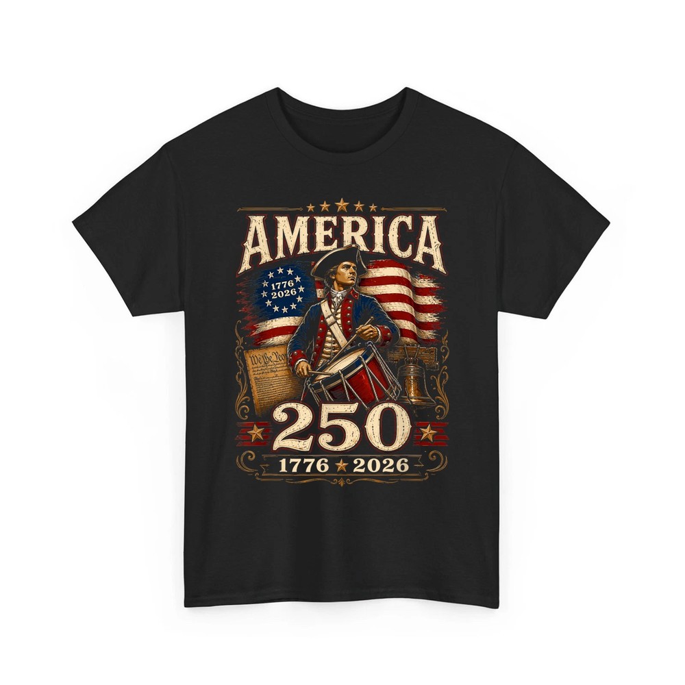 Vintage America’s 250th Anniversary Revolutionary Soldiers Patriotic T-Shirt