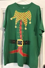 Unisex Holiday Time Elf Green T-shirt Christmas Party Size 2XL (50-52) NWOT