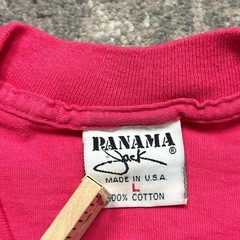 Vintage Panama Jack Shirt Mens Large 90s Single Stitch Pink Beach Art USA Made