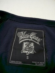 Blue Gear Apparel Long Sleeve Henley T-Shirt White & Navy Size Small New