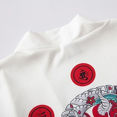 Niepce Men’s Demon Mask Kimono Graphic Lightweight Harajuku T-Shirt Cardigan