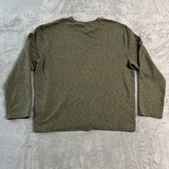 Calvin Klein Long Sleeve Shirt Mens XL Olive Green Heather Crewneck Cotton Blend