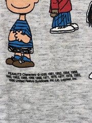 Vintage 1986 Peanuts Gang Snoopy Charlie Brown Graphic T-Shirt USA Large