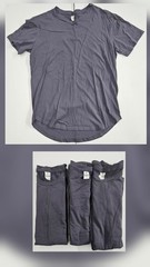 New 3 Pack Pro Club Men’s Lightweight Longline Scoop Hem T-Shirts, S,L, XL, Gray