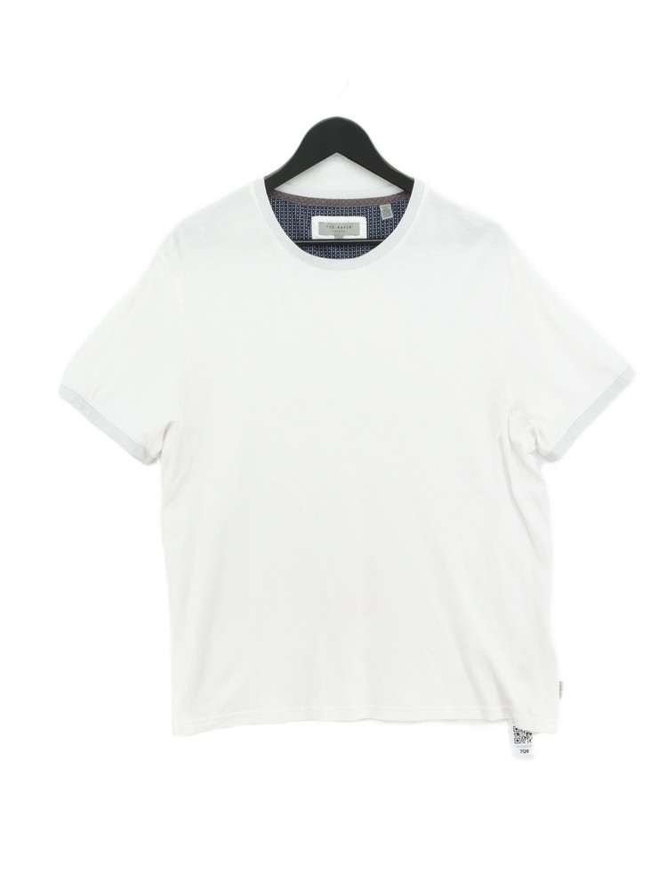 Ted Baker Men’s T-Shirt Chest: 43 in White 100% Cotton Basic